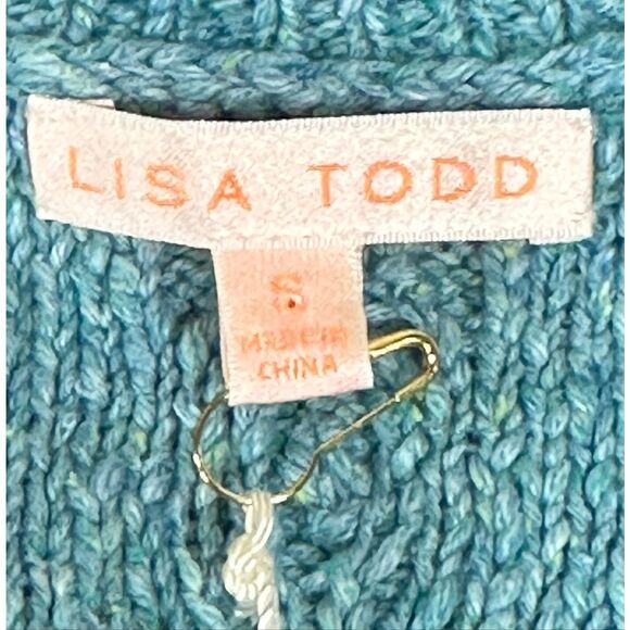 Lisa Todd Carry On Snap Front Cardigan in Blue Pop NWT Size Small - Picture 3 of 5